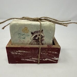 Chad Barrett‎ Birds Raccoon Coaster Set Holiday Set Of 4 Glossy Cork Backing 4"
